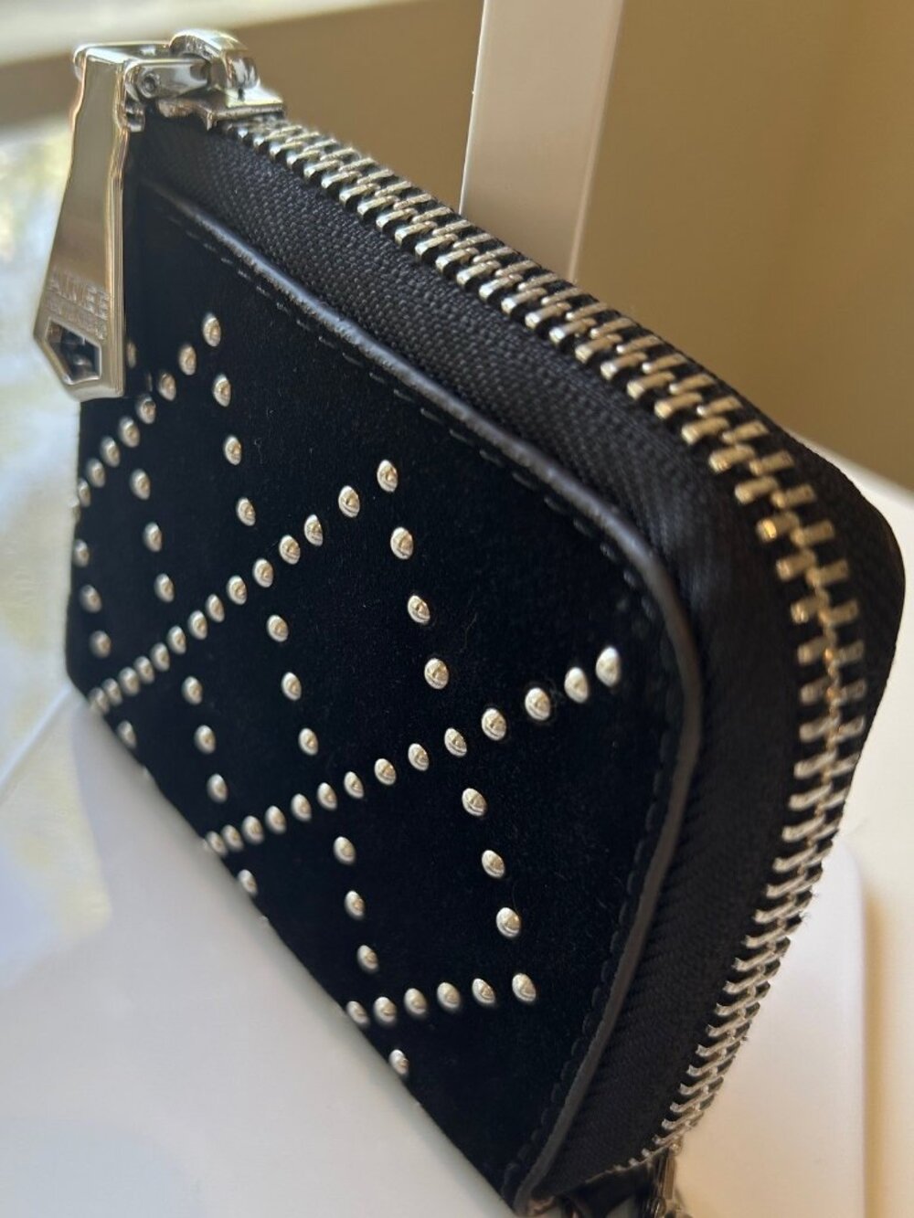 AIMEE KESTENBERG Black Suede Studded Ava Wristlet Wallet NWT - Picture 3 of 11